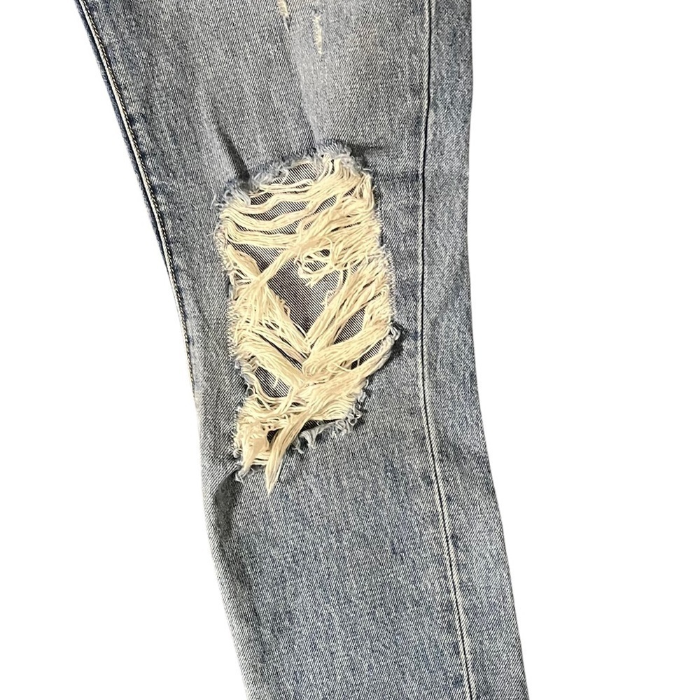 CARMAR Jeans Straight Leg High Rise Destroyed Busted Knee Grunge Designer 2/26 - Picture 6 of 9